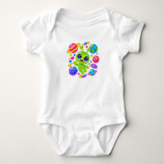 Söt Kawaii Alien Rym Baby Bodysuit T Shirt