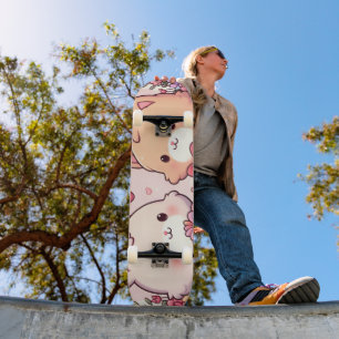 Söt Kawaii Alla Hjärtans Dag Kanin Björn Present Mini Skateboard Bräda 18,5 Cm