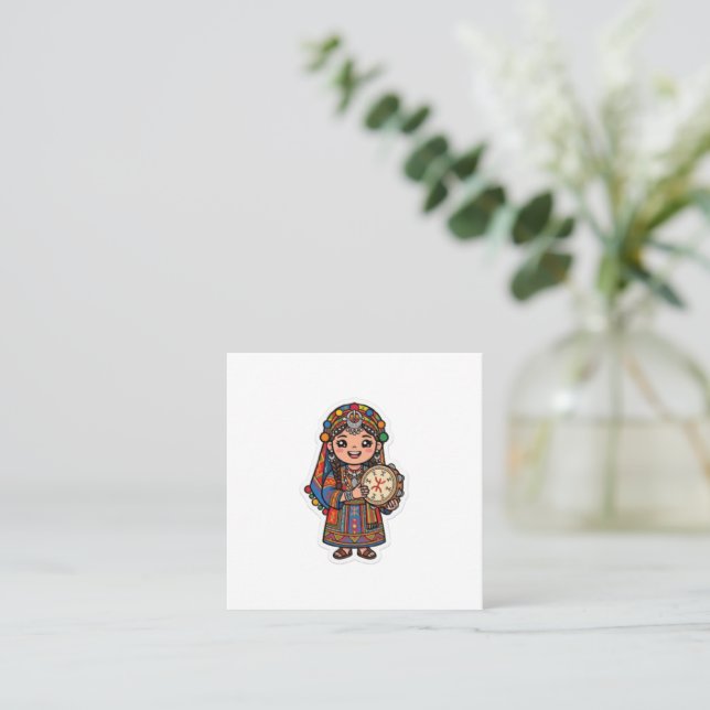 Söt Kawaii Amazigh Ber Fyrkantigt Visitkort (Stående Fram)