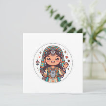 Söt Kawaii Amazigh Marockansk Kvinna med KhaSticke