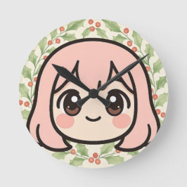 Söt Kawaii Anime Flicka Väggur – Pastell Chibi C