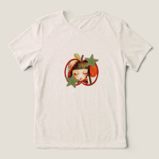 Söt Kawaii Animeflicka i Röd Apple T-Shirt