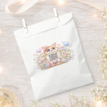 Söt Kawaii Anpassad QR-kod Katt Pastell Rosa Blomm