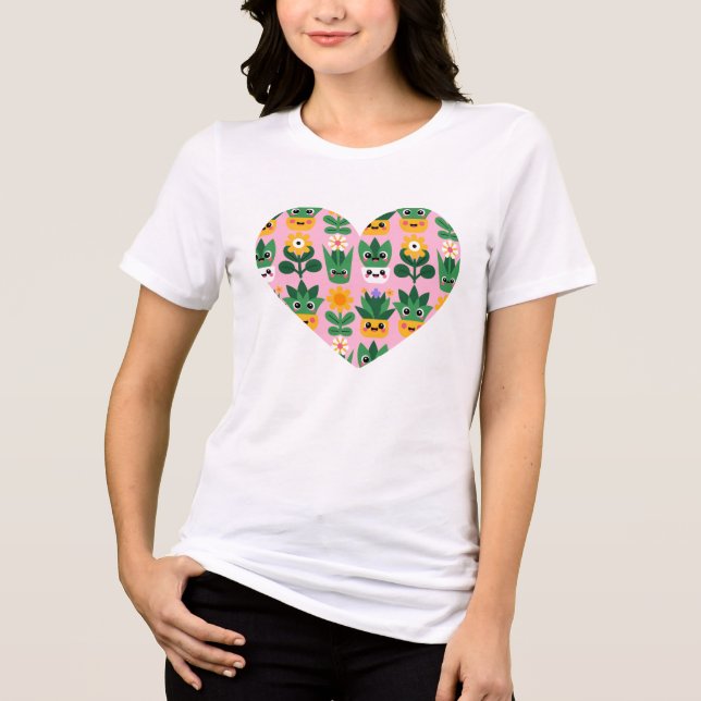 Söt Kawaii Anpassningsbar Krukväxttryck T Shirt (Framsida)