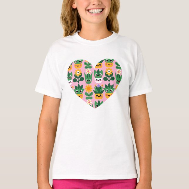Söt Kawaii Anpassningsbar Krukväxttryck T Shirt (Framsida)