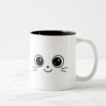 Söt Kawaii Ansikte Minimalistisk