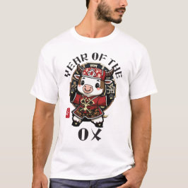 Söt Kawaii Asiatisk Kinesisk Oxe Zodiak Lunisolar  T Shirt