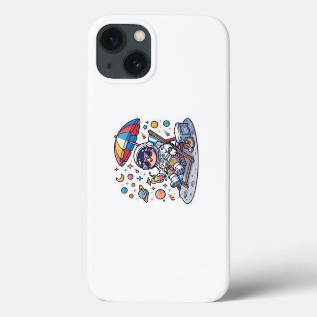 Söt Kawaii Astronaut Sommar Strand Space TrSticker (Baksida)