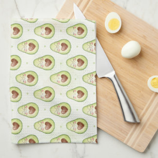 Söt Kawaii Avokado Mönster Rolig Mat Kökshandduk
