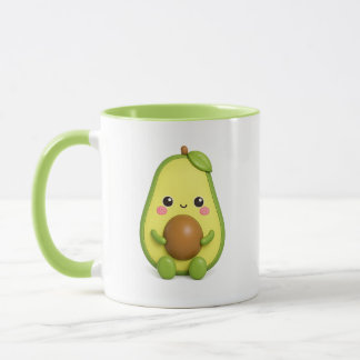 Söt Kawaii Avokado Mugg | Bedårande Frukt Kaffe Ko