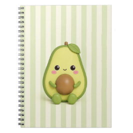 Söt Kawaii Avokado Spiral Anteckningsbok