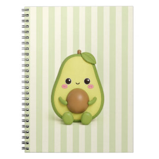 Söt Kawaii Avokado Spiral Anteckningsbok