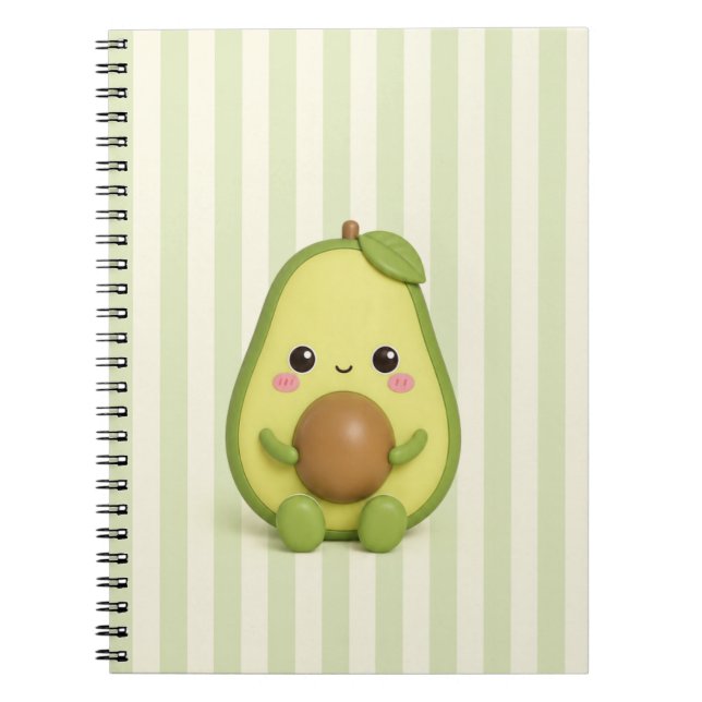 Söt Kawaii Avokado Spiral Anteckningsbok (Framsidan)