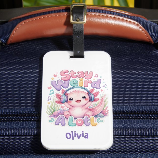 Söt Kawaii Axolotl Bagagebricka (Framsida Insitu 2)