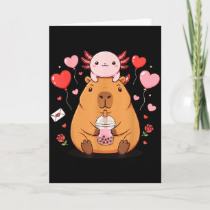 Söt Kawaii Axolotl Capybara Bubble Te-jackor Pojka Kort