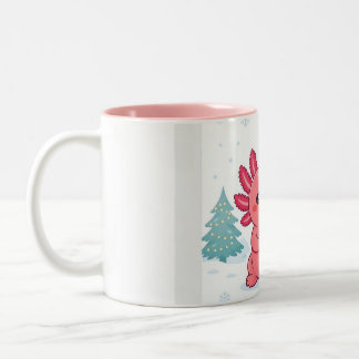 Söt Kawaii Axolotl Jul Kaffe Mugg Med Två Färger