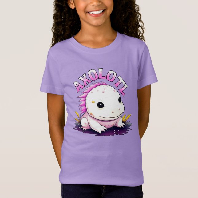 Söt Kawaii Axolotl  T Shirt (Framsida)
