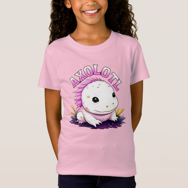 Söt Kawaii Axolotl  T Shirt (Framsida)