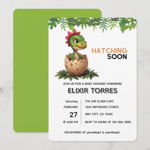 Söt Kawaii Baby Dinosaur Kläcks Inbjudningar