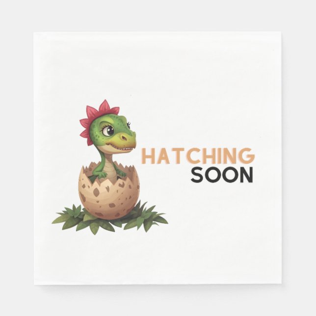 Söt Kawaii Baby Dinosaur Kläcks Pappersservett (Framsidan)