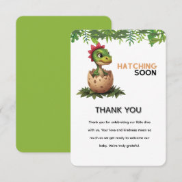 Söt Kawaii Baby Dinosaur Kläcks Tack Kort