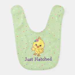 Söt Kawaii Babykyckling Personlig Grön Baby Hakklapp
