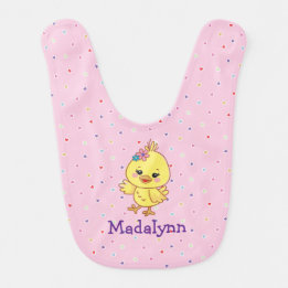 Söt Kawaii Babykyckling Personlig Rosa Hakklapp