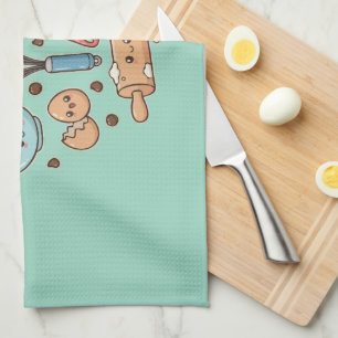 Söt Kawaii Baklag   Baka Det! Roligt Bakarpresent Kökshandduk