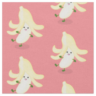 Söt kawaii banan lila serieillustration tyg