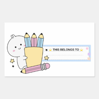 Söt Kawaii-barn-papper & pennnamn etiketter