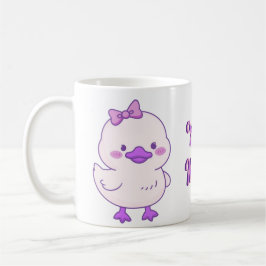 Söt Kawaii Bebis Anka Lila Hårbåge Mugg