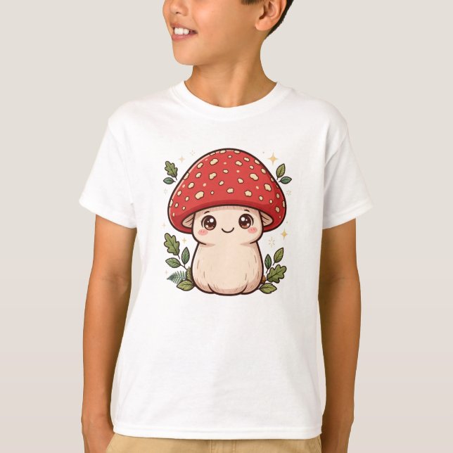 Söt Kawaii Bebis Svamp T Shirt (Framsida)