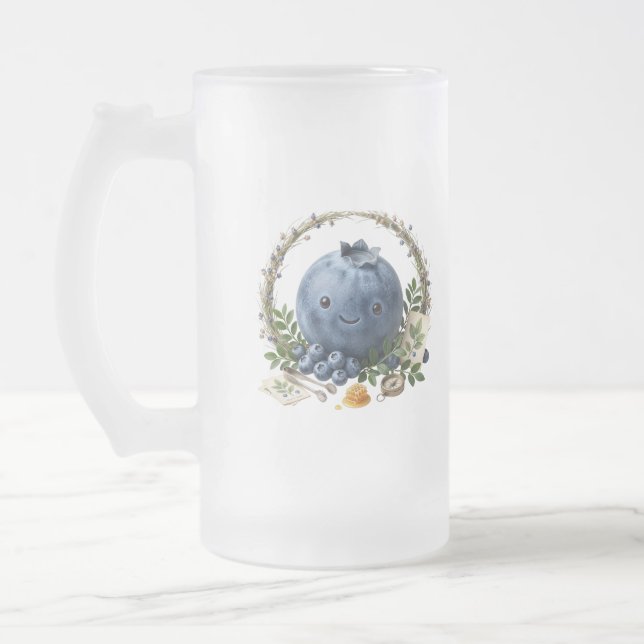 Söt Kawaii Blåbärs Frukt Kaffe Mugg (Vänster)