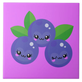 Söt Kawaii-blåbärskökkök Kakelplatta