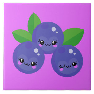 Söt Kawaii-blåbärskökkök Kakelplatta