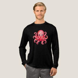 Söt Kawaii Bläckfisk som håller hjärta T Shirt