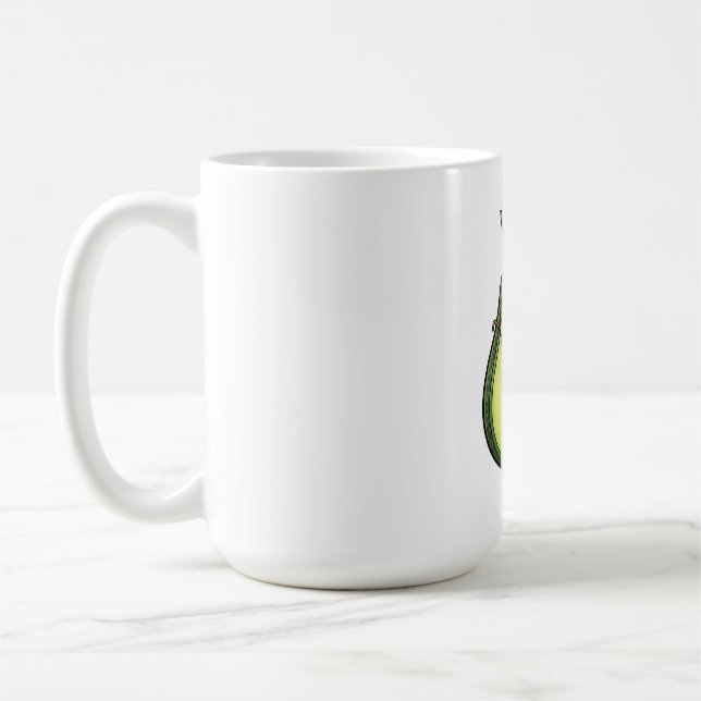 Söt Kawaii blinkande avokado med glasögon Kaffemugg (Vänster)