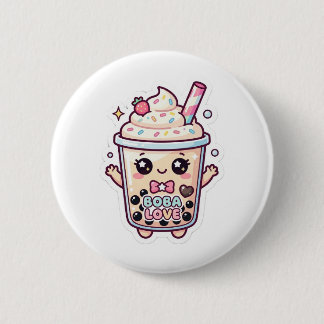 söt kawaii boba bubbel te pin knapp