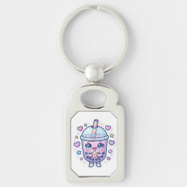 Söt Kawaii Boba Milk Tea Chibi Karaktär Nyckelring