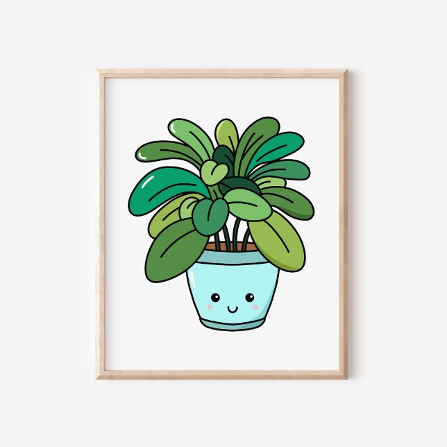 Söt Kawaii Botanisk Krukväxt Konst Poster (Skapare uppladdad)