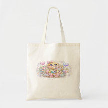 Söt Kawaii Bräcklig Hantera Med Omsorg Katt Pastel
