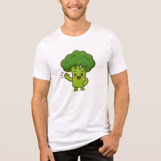 Söt Kawaii Broccoli Karaktär T-shirt – Rolig Gröns