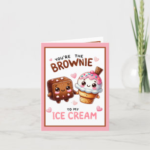 Söt Kawaii Brownie och Glass Tack Kort