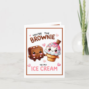 Söt Kawaii Brownie och Glass Tack Kort