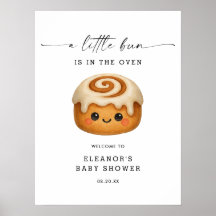 Söt Kawaii Bulle i Ugnen Baby Shower Välkommen