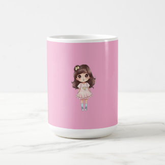 Söt Kawaii Chibi Flickamugg Kaffemugg