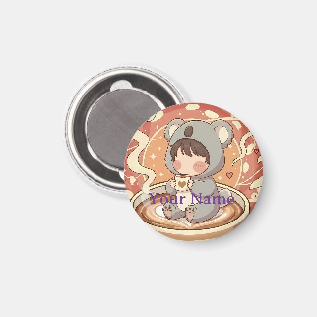 Söt Kawaii Chibi Koala Kylskåpsmagnet (Front/Back)