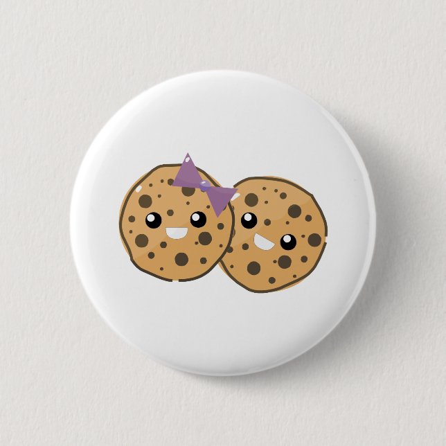 Söt Kawaii choklad chip cookie-par Knapp (Framsida)