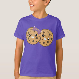Söt Kawaii choklad chip cookie-par T-shirt