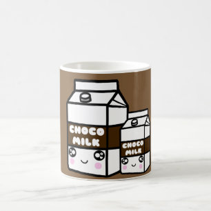 Söt kawaii choklad mjölk hett kakaomjölk kaffemugg